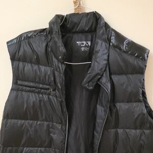 Tumi Shiny Black Quilted Vest